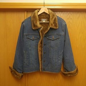 Faux Fur Lined Denim Jacket